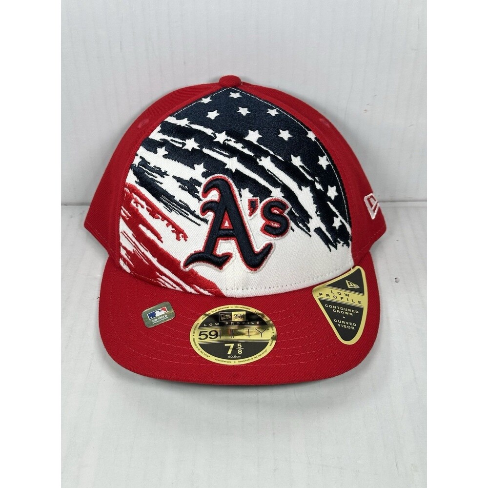 Size 7 5/8 New Era Oakland Athletics 4th of July Low Profile 59FIFTY Hat Cap